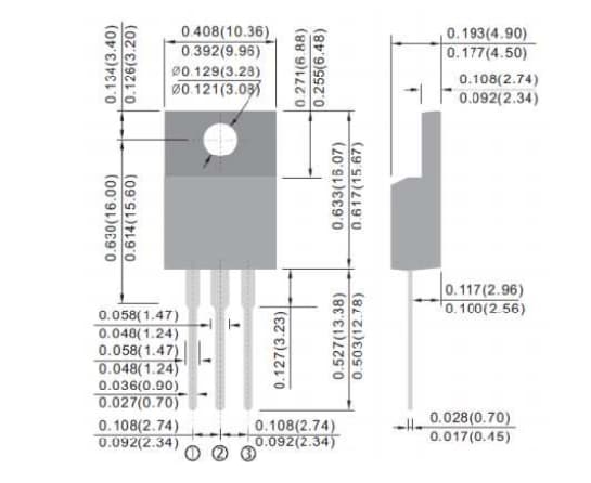 Mechanical Drawing - PANJIT 600V N-Channel Super Junction MOSFETs
